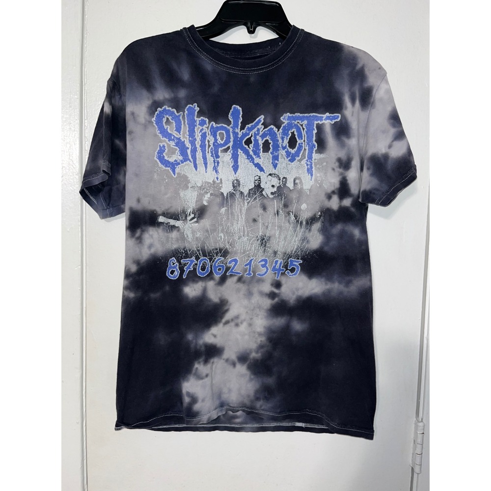 Slipknot Tie Dye Graphic T-Shirt Mens Medium Black Grey 2020 Bravado Band Tee‎